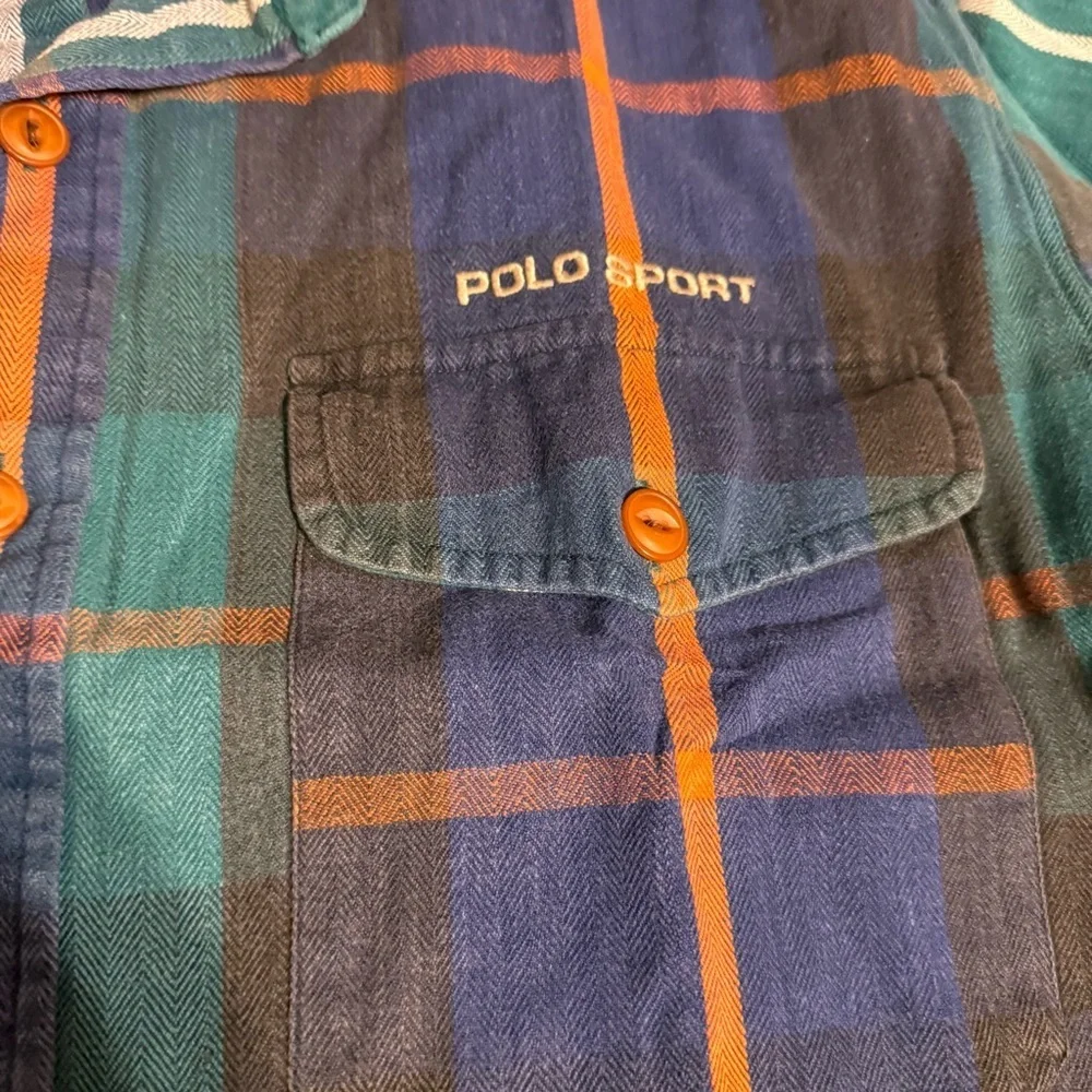 VTG Polo Ralph Lauren Plaid Long Sleeve Button Up Shirt Sz M Y2K 90s Style